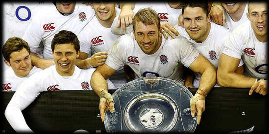 England Rugby win Hillary Shield from All Blacks December 2012